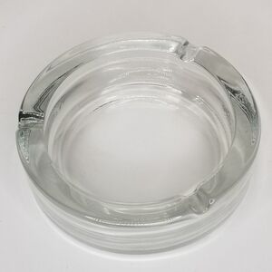 Glass Ashtray Decorative Clear‎ Glass Ash Tray Tabletop  Home Ashtray 6" Round